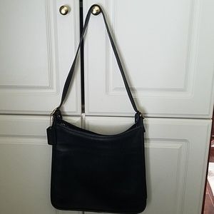 Vintage Coach black leather bag